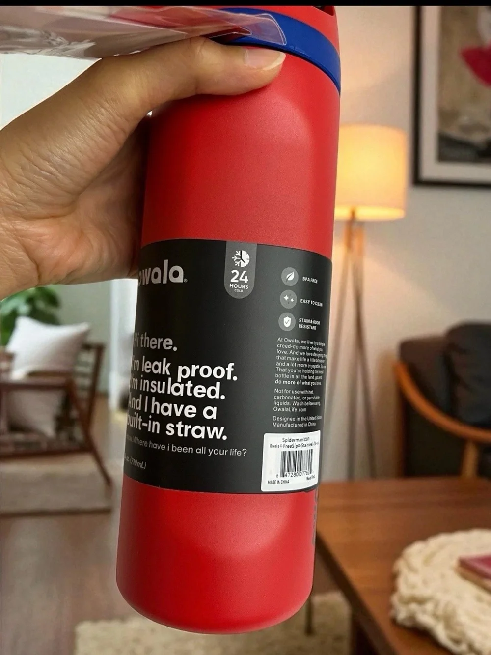 Owala -24oz FreeSip Water Bottle - Spider Man  -LIMITED EDITION